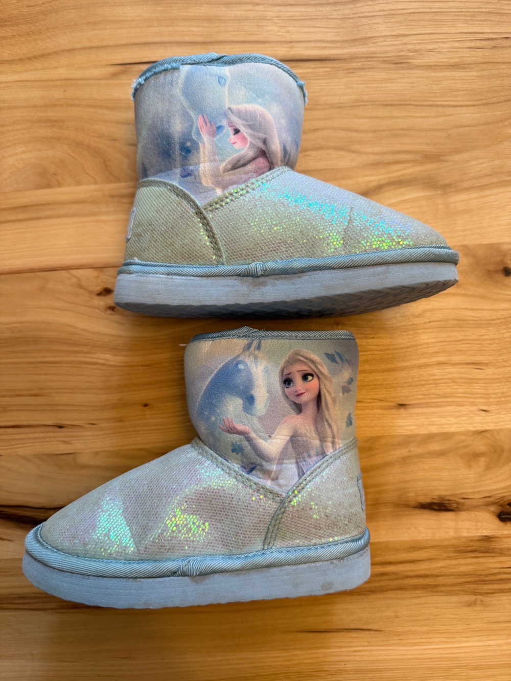 Disney Frozen II Toddler Girl Glitter Elsa Snow Boots - Light Blue